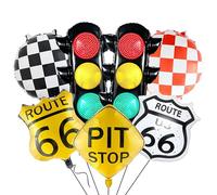 7Pcs Race Car Party Balloon Set/Traffic Light Pit Stop Balloon/Dirt Bike Racing Car Party Decor/Fast One Two Fast Decor/Boys Race Fans Let's Go Racing Theme Bar Supplies/Talladega Nights 1st