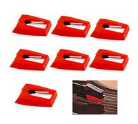 7pcs Record Player Needle, Turntable Replacement Needle Practical Record Player Needle Replacement Accessory for Vinyl Record Player (Red)