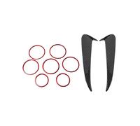 7pcs Red Exterior A/c Outlet Ring Cover Trim with Fiber Bumper Spoiler Ven