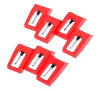 7pcs Red Turntable Stylus Needles for Record Player Replacement | Plastic and Aluminum Construction, High-precision Stylus, Minimal Noise, for Vinyl Collection and Phonograph Use