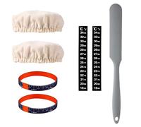 7pcs Replacement Set for Sourdough Starter Jar, Sourdough Starter Kit with Cloth Cap Silicone Spatula Date Band Temperature Paper for Yeast Bread Baking Supplies