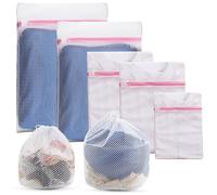 7Pcs Reusable Laundry Bags for Washing Machine, 2 Pcs Drawstring Laundry Bag and 5pcs Mesh Laundry Bag with Zips, for Delicates Blouse, Bra, Lingerie Blouse, Baby Clothes