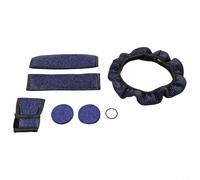 7PCS Rhinestone Car Interior Set Steering Wheel Cover Gear Shift Seat Belt Coaster Sparkly Bling Accessories for Women Girls(blue)