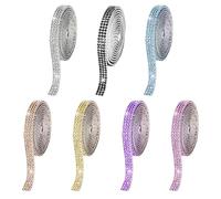 7Pcs Rhinestone Stickers, Self Adhesive Rhinestone Tapes, Shiny Rhinestone Stickers, Self Adhesive Tape Rolls, Decorative Shiny Rhinestone Tapes, DIY Accessories