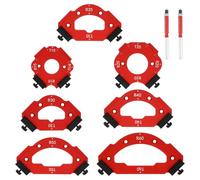 7pcs Router Corner Jig Radius Template Set, Aluminum Alloy, CNC Router Guide with Multiple Radii (R10-R60) & Chamfers (T10-T60), for Woodworking