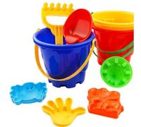 7Pcs Sand Sandbeach Kids Beach Toys Castle Bucket Spade Shovel Rake Water Tools for Kids Toddlers, Bucket and Spade for Children Toddles Age 1 2 3 4 5
