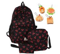 7pcs School Bag,Kids Backpack,Cute Backpack Sets Preppy,Kawaii Bow Rucksack Girls Rucksack For Teenage Secondary Primary Middle School,Preppy Daypack & Shoulder Bag Handbags