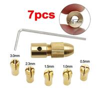 7pcs/Set 2.35/3.17/4.05/5.05mm Brass Collet Drill Chucks for Electronic Starter Shaft Drill Bit Tool Drill Chuck Adapter CHENRANYIN(2mm)