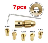 7pcs/Set 2.35/3.17/4.05/5.05mm Brass Collet Drill Chucks for Electronic Starter Shaft Drill Bit Tool Drill Chuck Adapter MQXFCZUX(5.05mm)