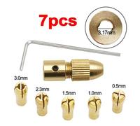 7pcs/Set 2.35/3.17/4.05/5.05mm Brass Collet Drill Chucks for Electronic Starter Shaft Drill Bit Tool Drill Chuck Adapter MQXFCZUX(3.17mm)
