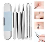 7Pcs/Set Blackhead Remover Tools, Safe Stainless Steel Comedone Extractor Tool, Skin Friendly Clean Skin Spatula for Men and Women.
