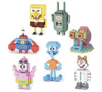 7pcs/set Building Blocks SpongeBob SquarePants Kids Figure Toy Bricks