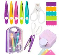 7Pcs/Set Craft Scissors 3 in 1 Corner Rounder Paper Punch Decorative Paper Edge Scissors with Storage Box Set 5 Kinds Zig Zag Edges Scissors for DIY Projects Paper Card,Photo, Card and Scrapbooking