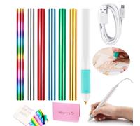 7PCS/Set Hot Heated Foil Pens & Hot Foil Roll Set for Card Making Craft Scrapbooking Drawing Pen with USB Cable DC5V Write, Draw, Trace, and Stencil Your Way to Shiny Foiled Beauty Using The Hot Foil