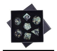 7Pcs/Set Natural Rose Quartz Crystal Polyhedral Dice Set Polished Tumbled Stones For Home Decoration