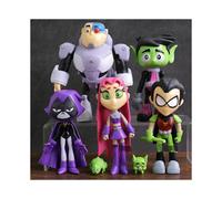 7pcs/Set Teen Titans Go Robin Cyborg Beast Boy Raven Action Figure Toy Kid Gift