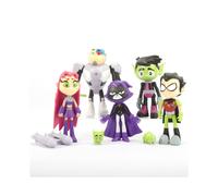 7pcs/set Teen Titans Go Robin Cyborg Beast Boy Raven Action Figure Toy Kid Gift