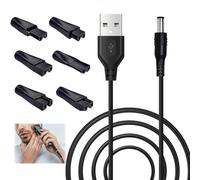 7Pcs Shaver Charger Electric Shaver Chargers Power Supplies Razor Charger 5V Cord Adapter Portable Replacement for All Kinds of Electric Hair Clippers/Beard Trimmer/Beauty Devices for Travel Home