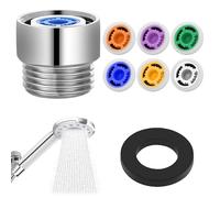 7pcs Shower Head Water Restrictor Shower Flow Pressure Reducer Limiter Set Water Flow Saver Adapter Shower Head Flow Limiter for Fixed and Handheld Shower 1.2/1.5/1.8/2/2.2/2.5GPM