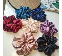 7Pcs Silk Hair Scrunchies for Women, Lengthening Satin Scrunchies for Hair, Soft and Silky Hair Ties Hair Accessories for Women Girls, Won't Snapped Elastic Hair Band Ponytail Holders