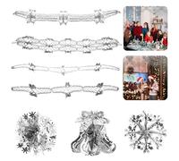 7Pcs Silver Christmas Foil Garlands - Hanging Decorations for Christmas, New Year, Birthday, Wedding, Valentine's Day Party Supplies