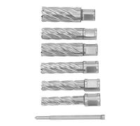 7Pcs Slug Cutter Mag Drill Bit Annular Cutter 3 Flute Mag Drill Bit Carbide Steel Drill Bit Set for Metal