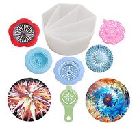 7Pcs Split Cup Flower Pour Cup Silicone Paint Cup Acrylic Pouring Strainers Set for Paint Pouring Capacity Mixing Cups for DIY Pouring Acrylic Paint and Creating Patterns Art Supplies