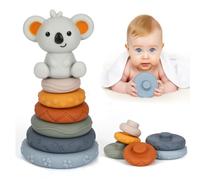 7PCS Stacking Rings Baby Toys 0-6 Months,Stacking Toy Squeeze Teething Toys, Soft Building Stacking Rings Educational Toy Gifts for 6-18 Months Baby Toddler