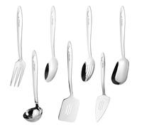 7Pcs Stainless Steel Serving Utensils Set, Kitchen Utensils for Serving, Kitchen Tools Set with Non-Stick and Heat Resistant, Dishwasher Safe, Easy to Clean