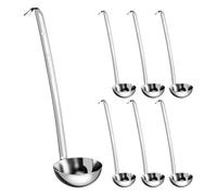 7Pcs Stainless Steel Soup Ladle 2oz Serving Ladle Spoon Soup Long Soup Pan Ladle Soup Ladle Small Sauce Ladle Long Handle Serving Ladle for Soups, Stews, Gravy (2oz)