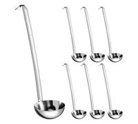7Pcs Stainless Steel Soup Ladle 3oz Serving Ladle Spoon Soup Long Soup Pan Ladle Soup Ladle Small Sauce Ladle Long Handle Serving Ladle for Soups, Stews, Gravy (3oz)