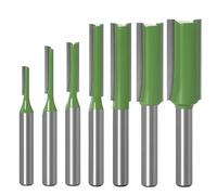 7PCS Straight Cut Router Bit Set, 1/4" Shank Double Flute Straight Router Bits, Cemented Tungsten Carbide Router Bit Milling Cutting for Woodworking Engraving Trimming