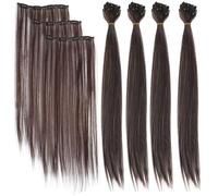 7pcs Straight Hair Extensions for Women, Brown Long Hairpiece Halloween | Chemical Fibre Blend, 55cm Length, Natural-looking Volume Boost, Daily Wear and Special Events