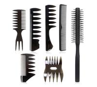 7Pcs Styling Hair Comb Set Salon Barber Hairstylist Comb Professional Hair Brush Round Hair Brush Wide Tooth Comb Men's Hair Styling Combs And Brush Set