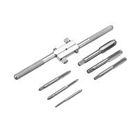 7Pcs Tap Wrench Set High Speed Steel Adjustable Thread Tapping Tool Kit for Auto Repair and Machinery Metric Thread Processing
