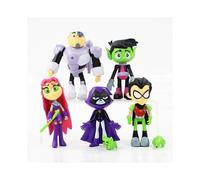 7Pcs Teen Titans Go Robin Cyborg Beast Boy Raven Action Figure Toy