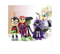 7Pcs Teen Titans Go Robin Cyborg Beast Boy Raven Action Figure Toy