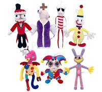 7PCS The Amazing Circus Plush, New Circus Pomni and Jax plush Toy，Cute Stuffed Figure Doll for Kids and Adults(7PCS)
