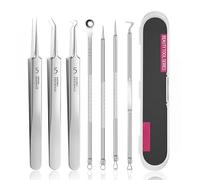 7Pcs Tweezers, Blackhead Remover, Professional Stainless Steel Facial Blackhead Remover Tweezers