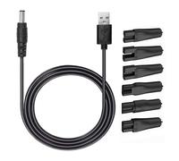 7Pcs Universal Electric Shaver Charger Kit,USB Power Adapter Cord Replacement with 6pcs Heads,Suitable for Electric Hair Clippers,Beard trimmers,Shavers,Beauty Instruments,Bathroom&Travel Essential,5V