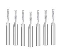 7pcs Up & Down Cut Bit 1/4 Inch Shank Woodwork Milling Cutter Two Flute Carbide Spiral CNC Router Bits Compression End Mill 1/8 Cutting Diameter