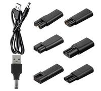 7Pcs USB Shaver Charger Cable Kit, Electric Shaver Adapter, Universal 6 Interchangeable Adapter Heads + 1 USB Cable, Compatible with Electric Shavers, Hair Clippers, Beard Trimmers, Beauty Devices