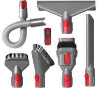 7PCS Vacuum Attachment Compatible with Dyson V7 V8 V10 V11 V15 Vacuum Cleaner,Dryer Vent Hose Flexible Extension Hose Mattress Tool Stiff Brush Soft Bristle Crevice Tool Attachment for Home Cleaning
