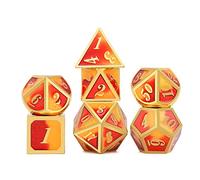 7Pcs Various Shapes Different Number Of Faces Educational Toys Digital Number Metal Dices Kit For Party Role Playing Dice Metal Digital Set Multi Face Polyhedral Multi Sided