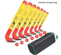 7PCS VDE Certified 1000V Insulated Hex Key Wrench Set 3/4/5/6/8/10/12mm Ergonomic Non-Slip Handle(7Pcs B types)