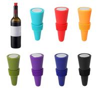 7Pcs Wine Bottle Stoppers Effective Sealing Prevents Leakage ，Universal Wine Stopper,Recyclable and Reusable Silicone Bottle Stoppers for Opened Win Cork to Keep The Wine Champagne Beer Fresh.
