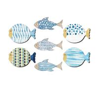 7pcs Wooden Fish Hanging Ornament Fish Shaped Mediterranean Decor