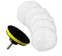 7pcs Wool Polishing Pad Set with M10 Drill Adapter Buffer for Car Waxing Painted Tabletop Old Leather Sofa Tile Glass Stone Ceramics Furniture Material Easy to Use Beginners and Profess
