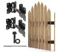 7Penn Self-Closing Black Gate Hinge 2-Pack with Installation Screws and Swing Adjuster Tool - Outdoor Vinyl/Wood Fence