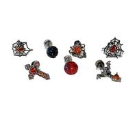 7Pieces Of Punk Inspired Earrings Adornment Lightweight Ear Studs With Dark Aesthetic Accent For Stylish Women Statement Ear Studs